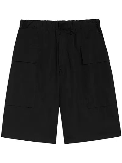 Jil Sander Organic Cotton Oversize Fit Shorts In Black