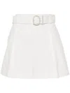 Jil Sander Pleat-detail Belted Cotton Shorts In White