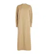 Jil Sander Womens Cereal Long-sleeve Embroidered-monogram Cotton-poplin Shirt Dress In Brown