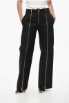 Jil Sander Cotton Straight Fit Pants With Front Full Zips In Black