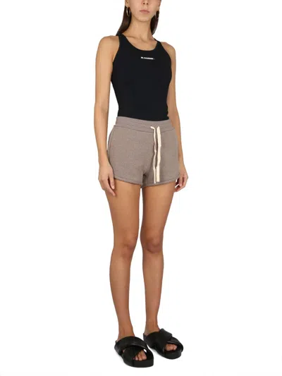 Jil Sander Cotton Sweatshirt Bermudas In Black