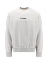 Jil Sander Ribbed Cotton Sweatshirt With Cuffs And Hem In Gray