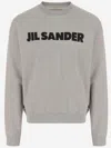 Jil Sander Grey Crewneck Logo Sweatshirt In Gray