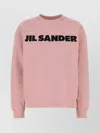 Jil Sander Cotton Sweatshirt With Ribbed Cuffs And Hem In Pink