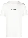 Jil Sander White T-shirt With Short Sleeves And Contrasting Logo Print In Cotton Man
