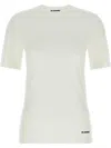 Jil Sander Comfort Fit White Logo T-shirt In White