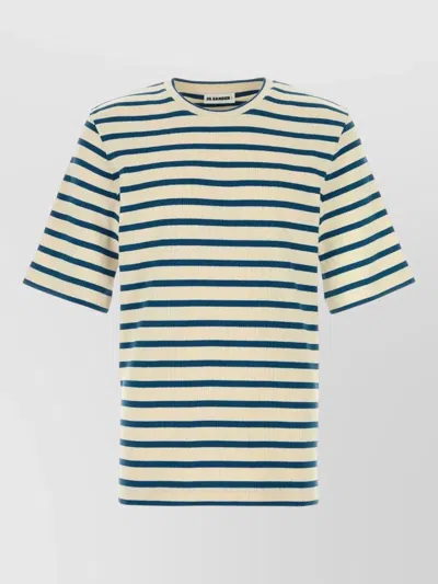 Jil Sander Cotton T Shirt Crew Neck Stripes In Multi