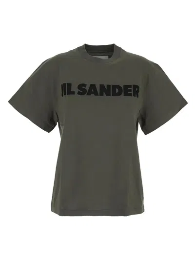 Jil Sander Logo T-shirt In Green