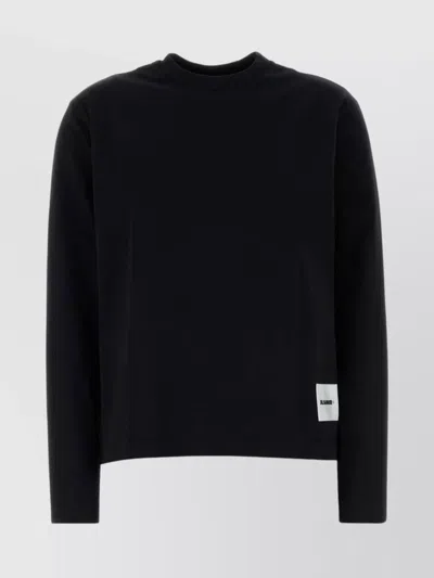 Jil Sander Cotton T-shirt Set Long Sleeves In Black