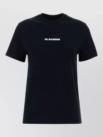 Jil Sander Cotton T Shirt Short Sleeves Crew Neck In Black