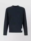Jil Sander Men Blue Cotton Crewneck Sweatshirt With Logo Label On The Shoulder