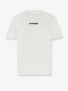 Jil Sander White T-shirt With Short Sleeves And Contrasting Logo Print In Cotton Man In White