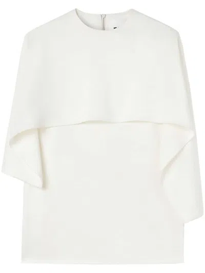 Jil Sander Cotton T-shirt With All-in Cape In White
