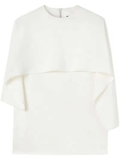Jil Sander Cotton T-shirt With Cape In White