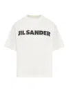 Jil Sander Light Grey Oversized T-shirt With Logo Print Women In White