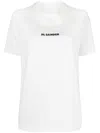 Jil Sander Cotton T-shirt With Front Printed Logo In White