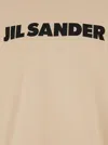 Jil Sander Beige Crewneck T-shirt With Maxi Logo Lettering On The Front In Beige