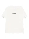 Jil Sander White T-shirt With Short Sleeves And Contrasting Logo Print In Cotton Man In White