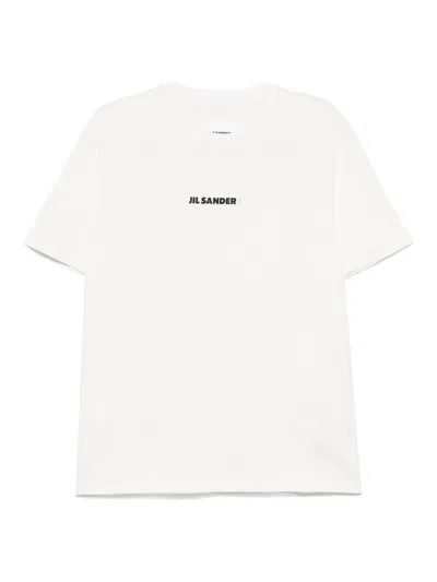 JIL SANDER COTTON T-SHIRT WITH LOGO PRINT
