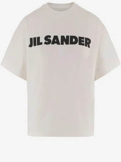Jil Sander Crewneck Short Sleeves Classic Print T-shirt Clothing In White