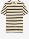 Jil Sander Cotton T-shirt With Striped Pattern In Brown