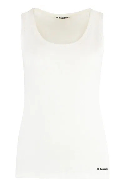 Jil Sander Cotton Tank Top In White