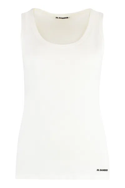 Jil Sander Cotton Tank Top In White