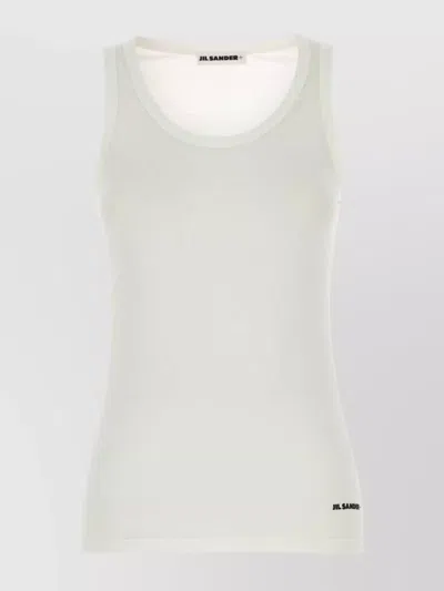 Jil Sander Cotton Tank Top Scoop Neck