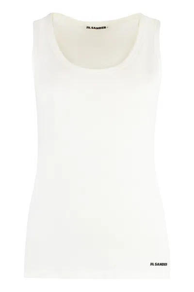 Jil Sander Cotton Tank Top In White