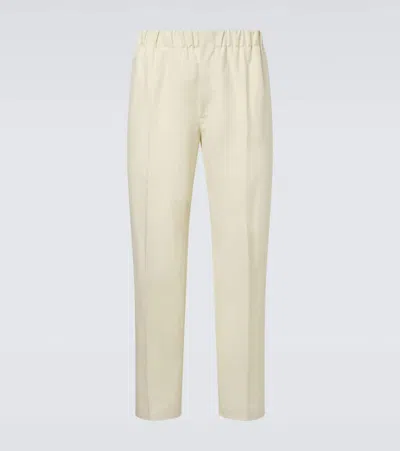 Jil Sander Cotton Tapered Pants In Multi