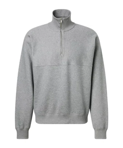 Jil Sander Cotton Terry Half-zip Sweatshirt In Multi