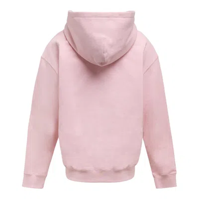 Jil Sander Cotton Terry Hooded Sweatshirt In Pink