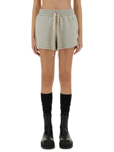 Jil Sander Elastic Waistband Cotton Terry Shorts In Brown