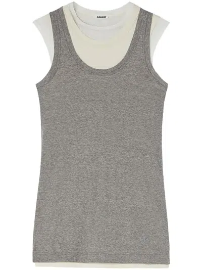 Jil Sander Cotton Top In Black