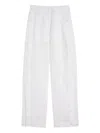 Jil Sander Cotton Muslin Trousers In White
