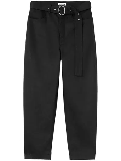 Jil Sander Cotton Trousers In Black