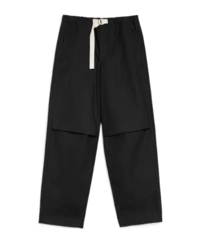 Jil Sander Cotton Trousers In Black