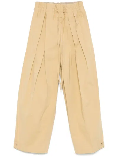 Jil Sander Cotton Trousers In Brown