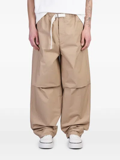 Jil Sander Cotton Trousers In Beige