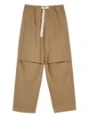 Jil Sander Cotton Trousers In Brown