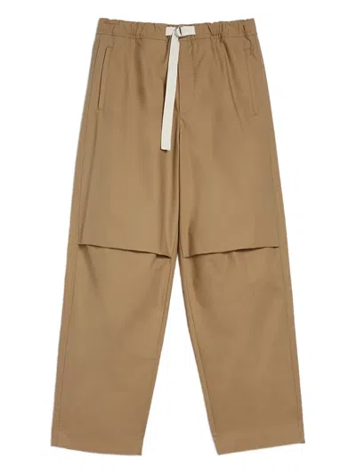 Jil Sander Cotton Trousers In Brown