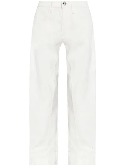Jil Sander Cotton Trousers In White