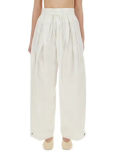 Jil Sander Cotton Trousers In White