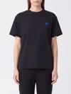Jil Sander Cotton T-shirt With Contrasting Embroidered Front Logo In Blue