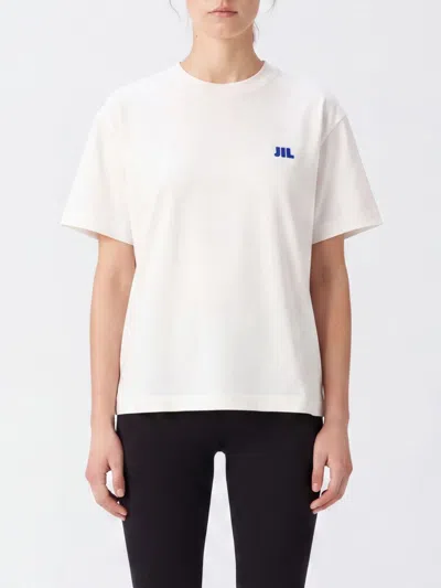 Jil Sander Cotton T-shirt With Contrasting Embroidered Front Logo In White