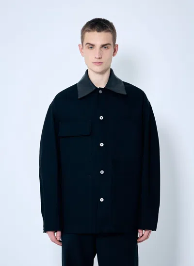 Jil Sander Cotton Twill Jacket In Black