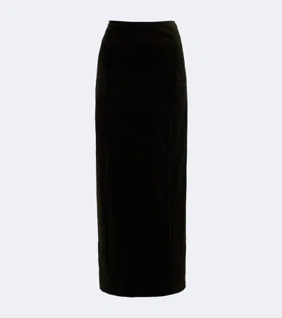 Jil Sander Pleated-insert Side-pocket Maxi Skirt In Black