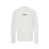 Jil Sander Crew Neck Long Sleeve Boxy Fit Printed Logo Sweatshirt In White