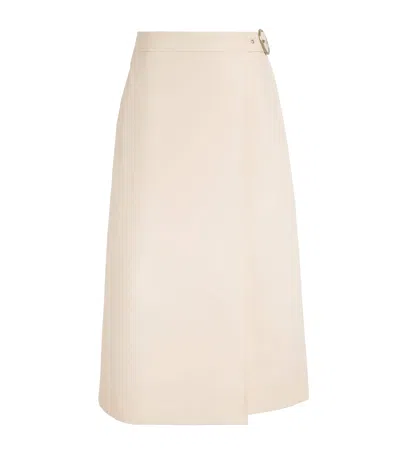 Jil Sander Cotton Wrap Midi Skirt In Beige
