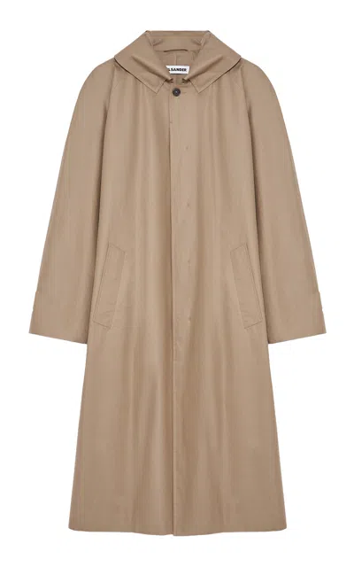 Jil Sander Cotton-blend Trench Coat In Brown